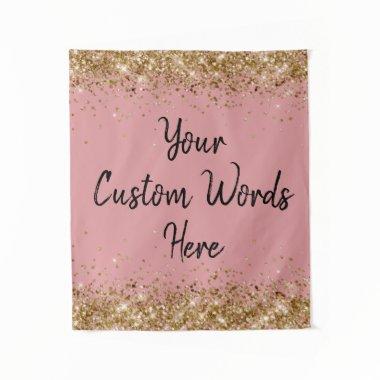 Dusty Rose and Gold Her Birthday Party Photo Booth Tapestry