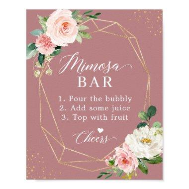 Dusty Rose Blush  Mimosa Bar Sign