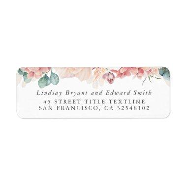 Dusty Rose Blush Peach Floral Label