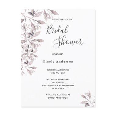 Dusty rose botanical Bridal Shower invitation PostInvitations