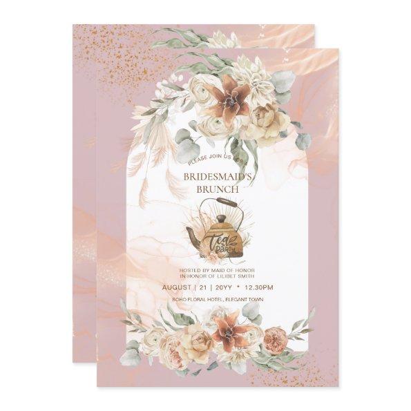 Dusty Rose Floral Pampas Grass Boho