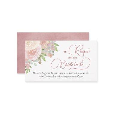 Dusty Rose Floral Recipe for the Bride to Be Enclosure