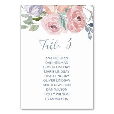 Dusty Rose Floral Table Number Seating Chart Invitations