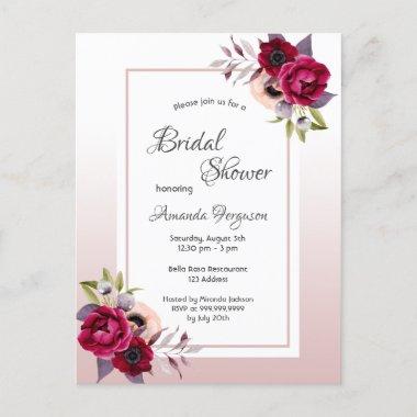 Dusty rose florals bridal shower invitation postInvitations