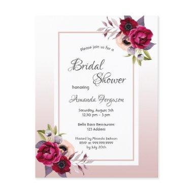 Dusty rose florals  invitation post