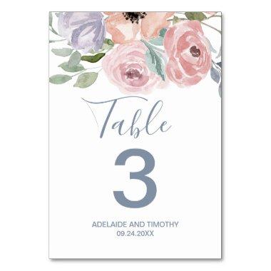 Dusty Rose Florals Table Number