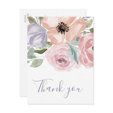 Dusty Rose Florals Thank You PostInvitations