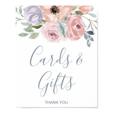 Dusty Rose Florals Wedding  and Gifts Sign