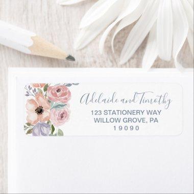 Dusty Rose Florals Wedding Label