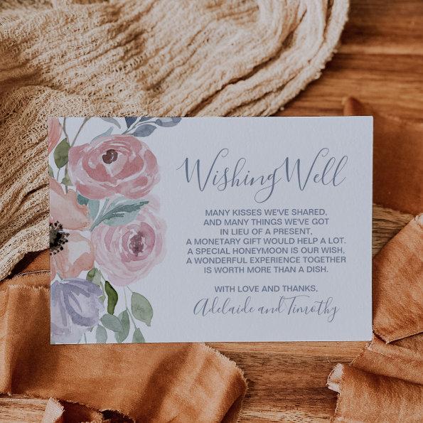Dusty Rose Florals Wedding Wishing Well Enclosure Invitations