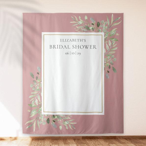 Dusty Rose Foliage Bridal Shower Photo Backdrop