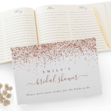 Dusty Rose Glitter Bridal Shower Guest Book