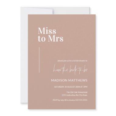 Dusty Rose Minimalist Miss to Mrs