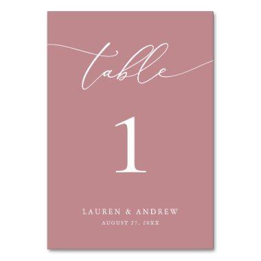 Dusty Rose Minimalist Wedding | Event Custom Table Number