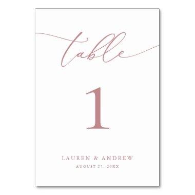 Dusty Rose Minimalist Wedding | Event Custom Table Table Number