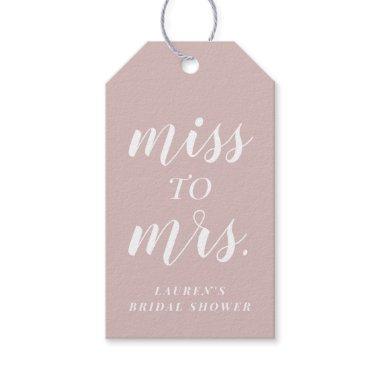 Dusty Rose Miss to Mrs. Bridal Shower Gift Tags