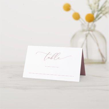 Dusty Rose Pink Minimalist 2 Wedding Table Number Place Invitations
