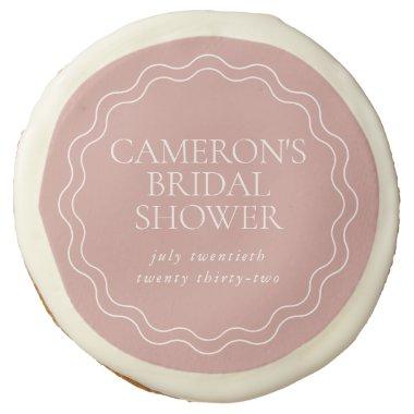 Dusty Rose Pink Wavy Scallop Border  Sugar Cookie