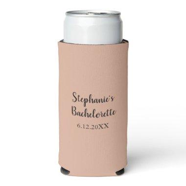 Dusty Rose Pink Wedding Bachelorette Party Gift Seltzer Can Cooler