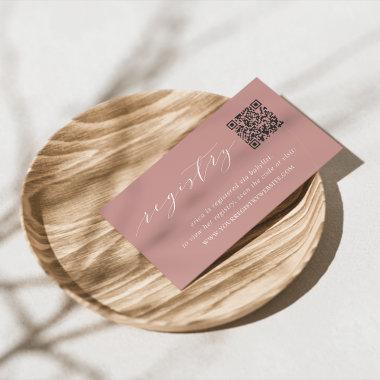 Dusty Rose Script Bridal or Baby Shower Registry Enclosure