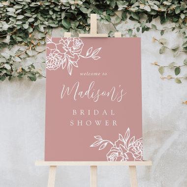 Dusty Rose | Secret Garden Bridal Shower Welcome Foam Board