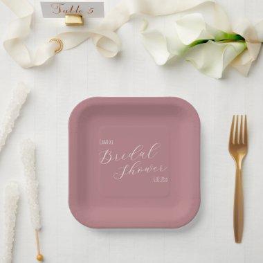 Dusty Rose Simple Style  Paper Plates