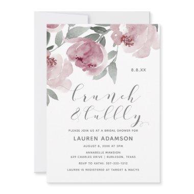 Dusty Rose Watercolor Bridal Brunch Bubbly Shower