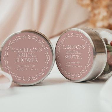 Dusty Rose | Wavy Scallop Border Bridal Shower Classic Round Sticker