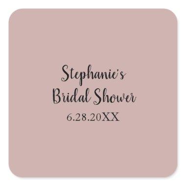 Dusty Rose Wedding Custom Light Pink  Square Sticker