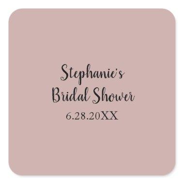 Dusty Rose Wedding Custom Light Pink Bridal Shower Square Sticker