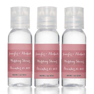 Dusty Rose Wedding Shower, Anniversary Party Hand Sanitizer