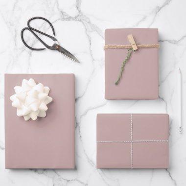 Dusty Rose Weddings Custom Solid Color Simple Pink Wrapping Paper Sheets