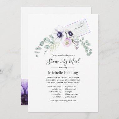 Dusty Violet Floral Bridal or Baby Shower by Mail Invitations
