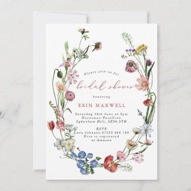Dutch Floral Wreath Bridal Shower Invitations