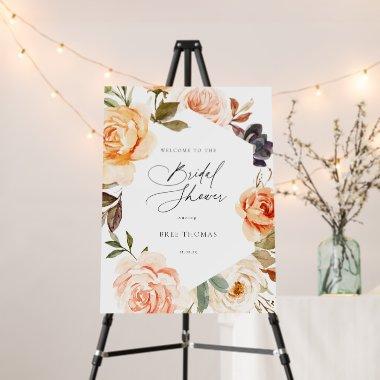 Earthy Autumn Floral Bridal Shower Welcome Foam Board