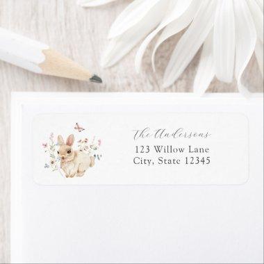 Easter Bunny Floral Return Address Label