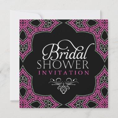 Eastern Sparkle Pink Bridal Shower Invitations