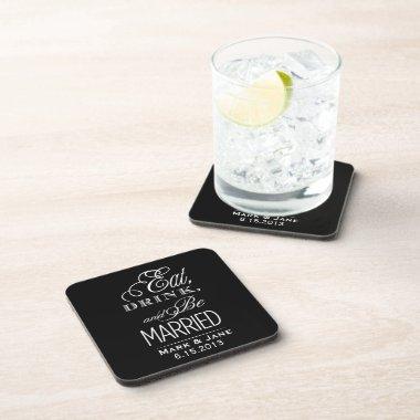 Eat Drink and Be Married Beverage Coaster