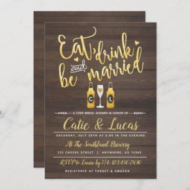 Eat Drink and Be Married Bridal Shower Invitations