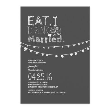 Eat Drink And Be Married Bridal Shower Invitations