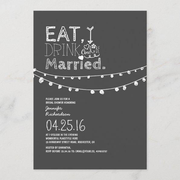 Eat Drink And Be Married Bridal Shower Invitations