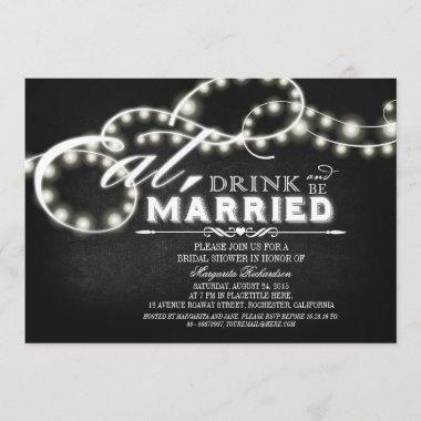 Eat, Drink and Be Married Bridal Shower Invitations