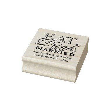 Eat, Drink, and Be Married Custom Wedding Stamp