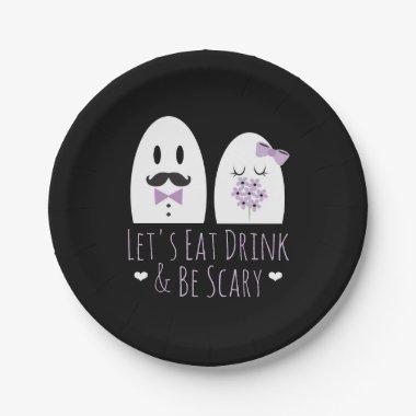 Eat Drink and Be Scary Ghost Wedding Paper Plates