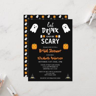 Eat, Drink and Be Scary Halloween Bridal Shower Invitations