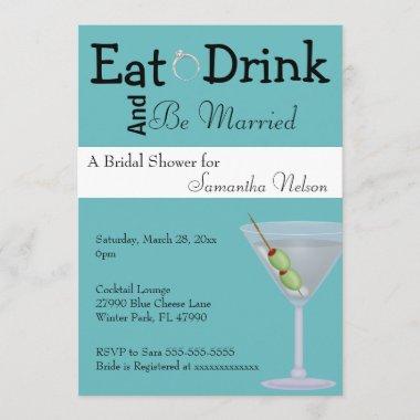 Eat Drink & Be Married Bridal Shower Invitations