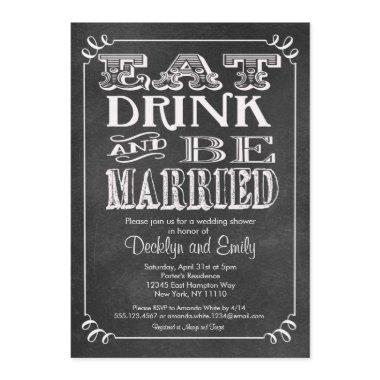 Eat Drink Be Married Chalkboard Invitations Wedding