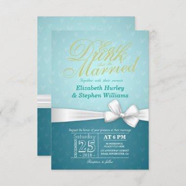 EAT Drink Be Married Wedding Invitations Turquoise