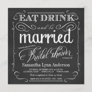 Eat Drink be Married Wedding Shower Invitations
