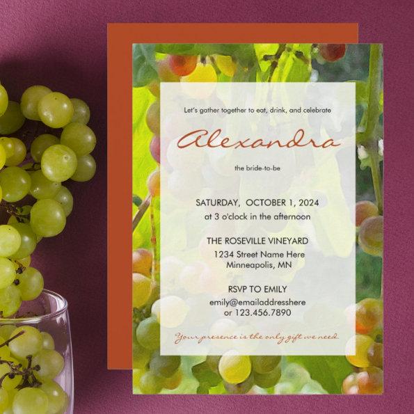 Eat, Drink, & Celebrate Bride to Be Grapes Themed